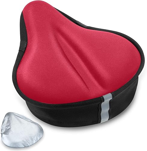 Miniatura 8 de CUNCUI Funda de asiento de bicicleta de gel, fundas de asiento de bicicleta, cojín de asiento de bicicleta para mujeres y hombres, compatible con