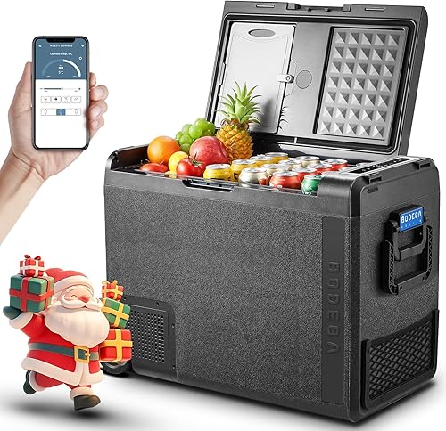 BODEGA COOLER Refrigerador de automóvil de 12 voltios, refrigerador de automóvil de 61 cuartos (58 L) control de aplicación WIFI, congelador