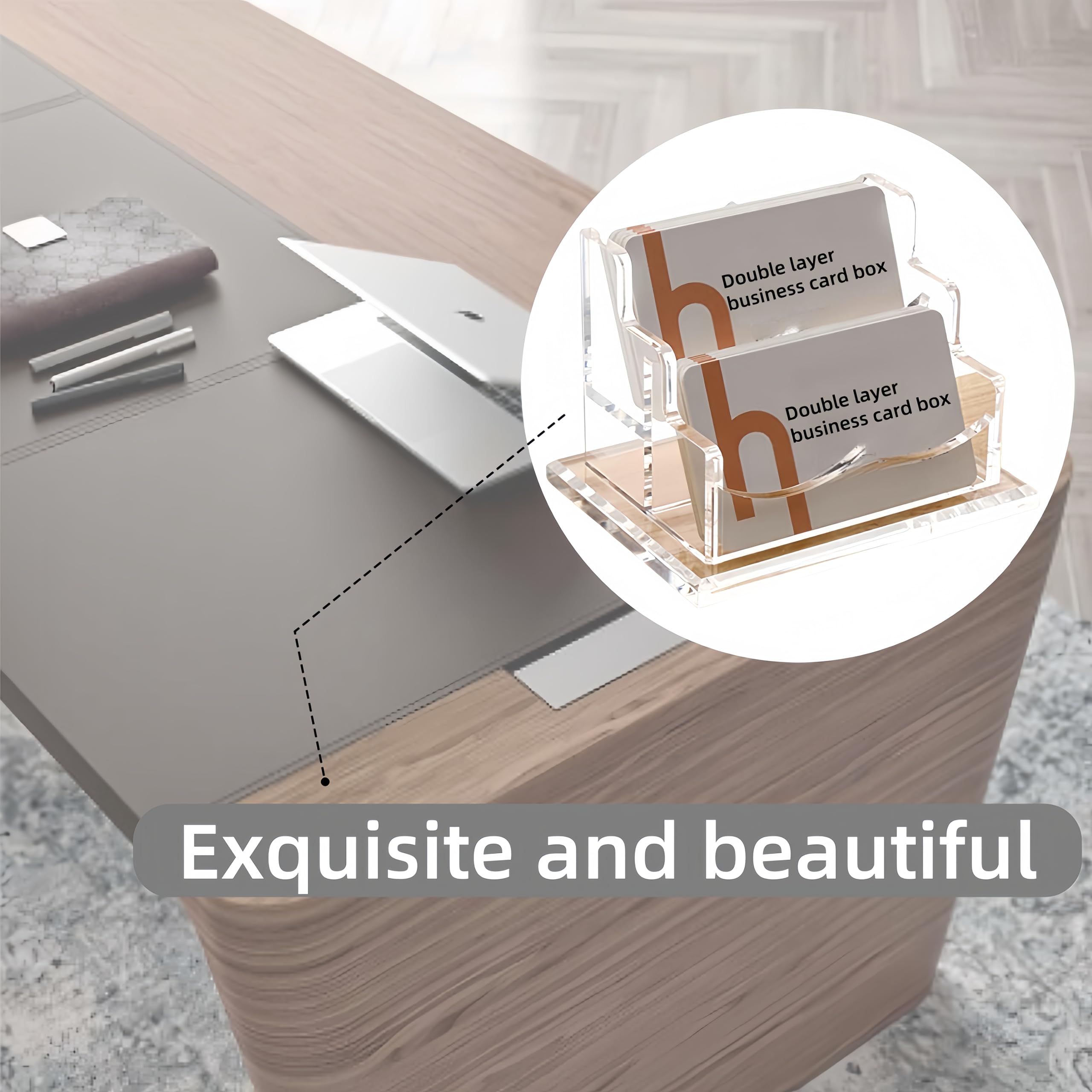 Présentoir transparent pour cartes de visite, cartes de visite, porte-cartes d'affaires, cartes de visite, convient pour le porte-cartes de visite de bureau
