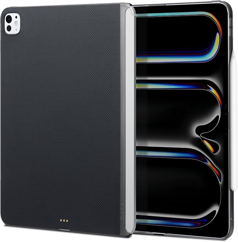 pitaka iPad Pro 11 2024 M4 Tok Mágneses Védőtok Magic Keyboard Kompatibilis Ultra Vékony Aramid Szál Tablet Tok Fekete/Szürke