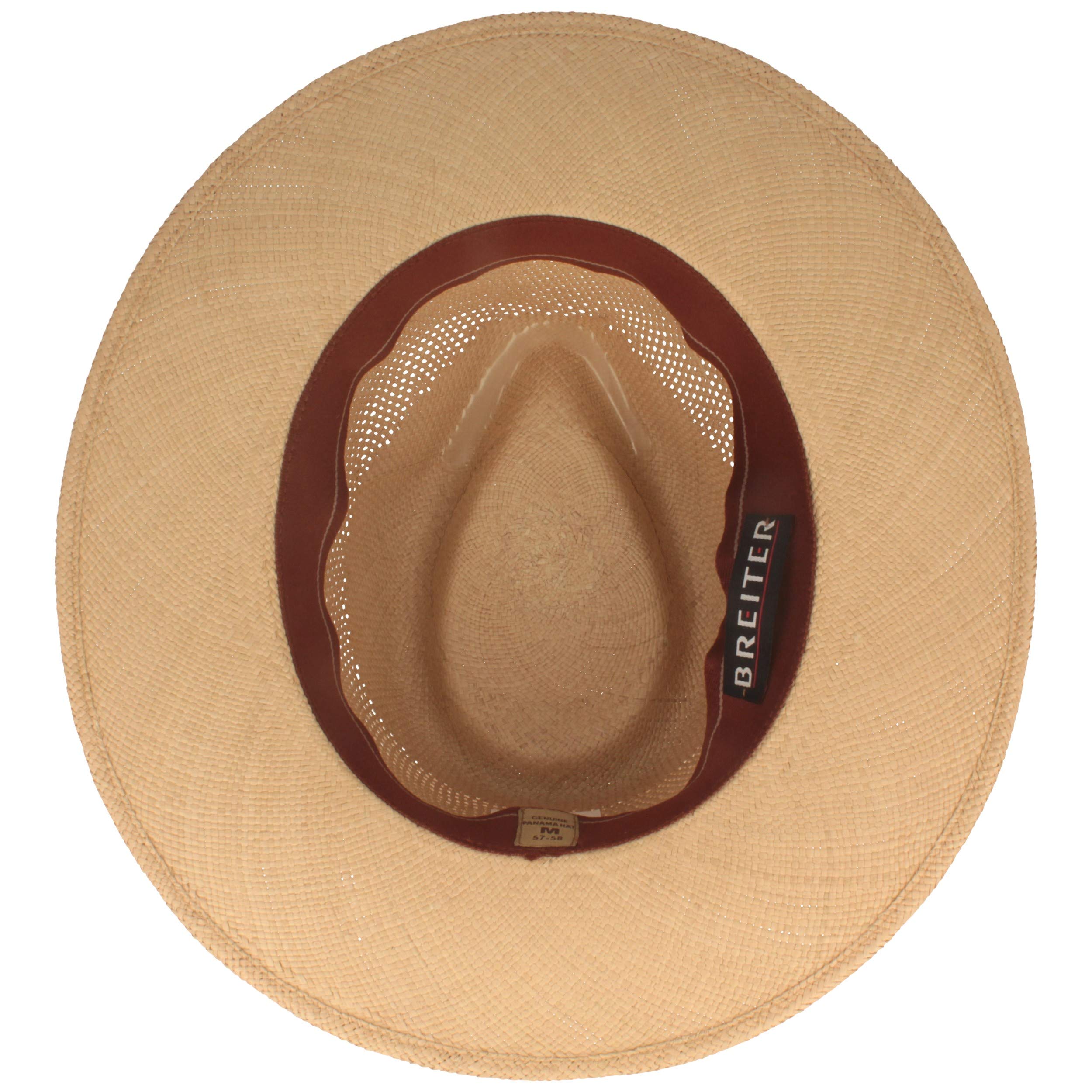 Breiter Sombrero Panama de Paja Original Sombrero de Verano de Ecuador Tradicional Tejido a Mano con Corona Ventilada