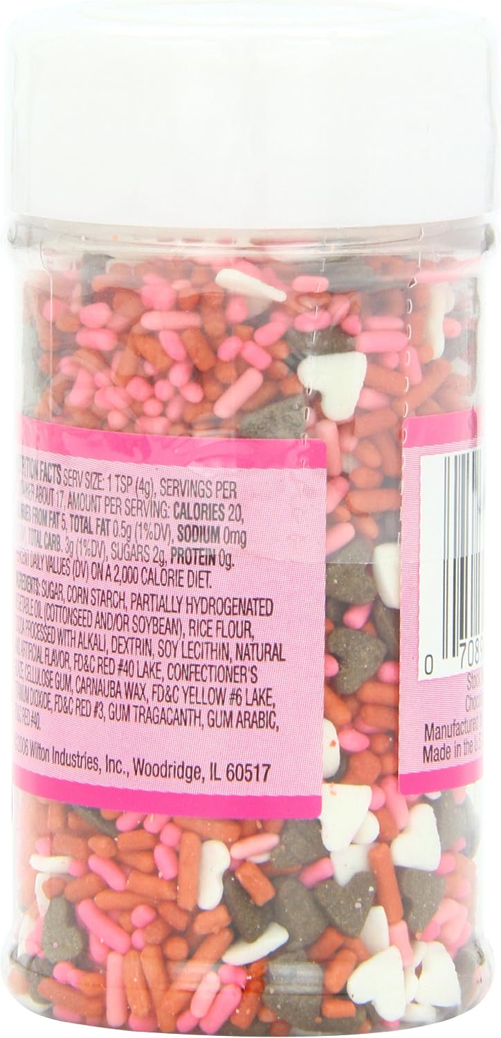 Wilton Chocolate Hearts Mix 2.5 Ounce Sprinkles