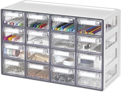 Amazon Co Jp Litem 日本公式店 Upシステムマルチボックス 16段 グレー 収納ボックス パーツキャビネット パーツボックス 引き出し 見出しカード アクセサリー収納 小物収納 小物入れ 収納ケース 積み重ね 整理整頓 収納箱 雑貨収納 多目的収納 Diy 工具 ガーデン