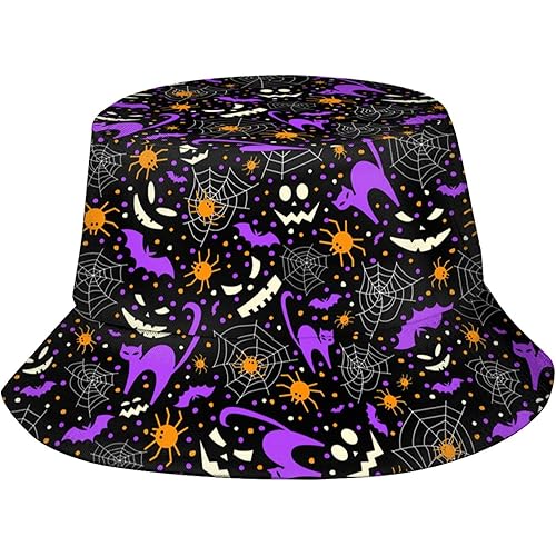 Halloween Bucket Hat for Women Men Funny Fisherman Hat Unisex Travel Beach Sun Hat Halloween Decor