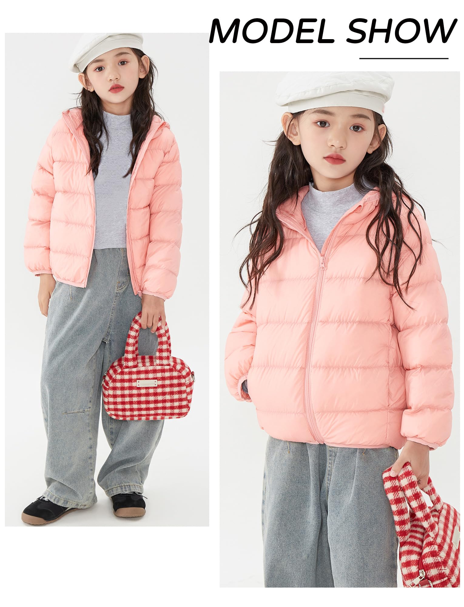 Kinder Junge Mädchen Winter Leichte Warme Steppjacke mit Kapuze Ultraleichte Winddicht Daunenjacke Herbst Winterjacke für 2-12 Jahre