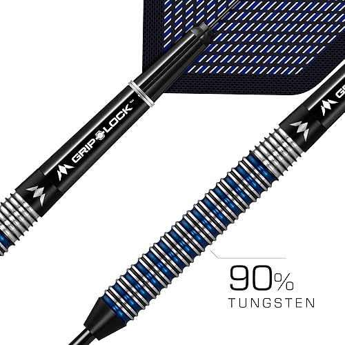 Miniatura 3 de Mission Darts Nightfall | Juego de dardos de punta de acero de barril de tungsteno 90% premium con vuelos, tallos y estuche Mission Griplock, 0.78