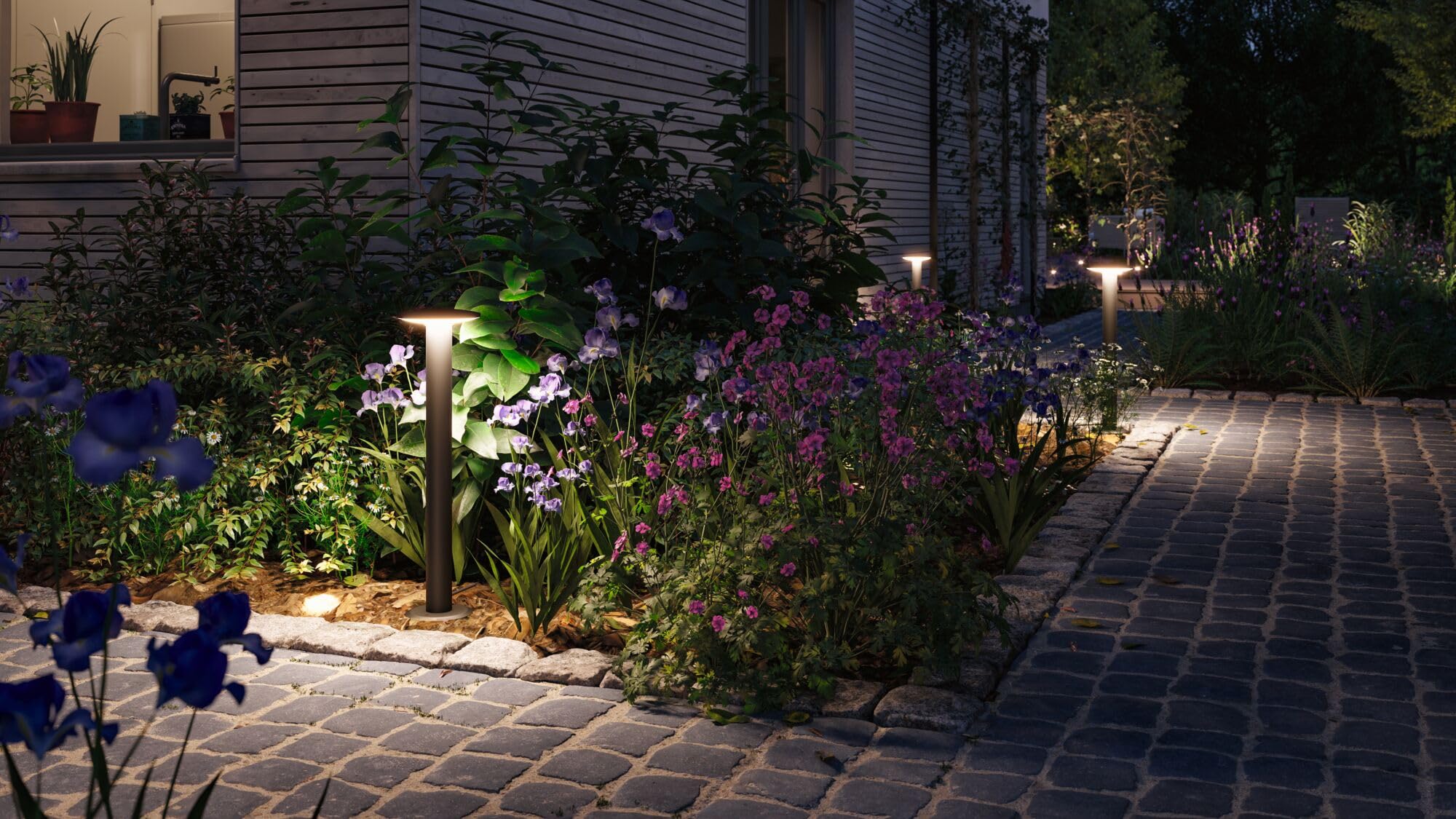 Paulmann 94755 Apparecchio per esterni LED paletto d’illuminazione Smart Home Zigbee Plate illuminazione delicata per gli insetti IP44 600mm Tunable Warm 280 lm 230V dimmerabile antracite metallo
