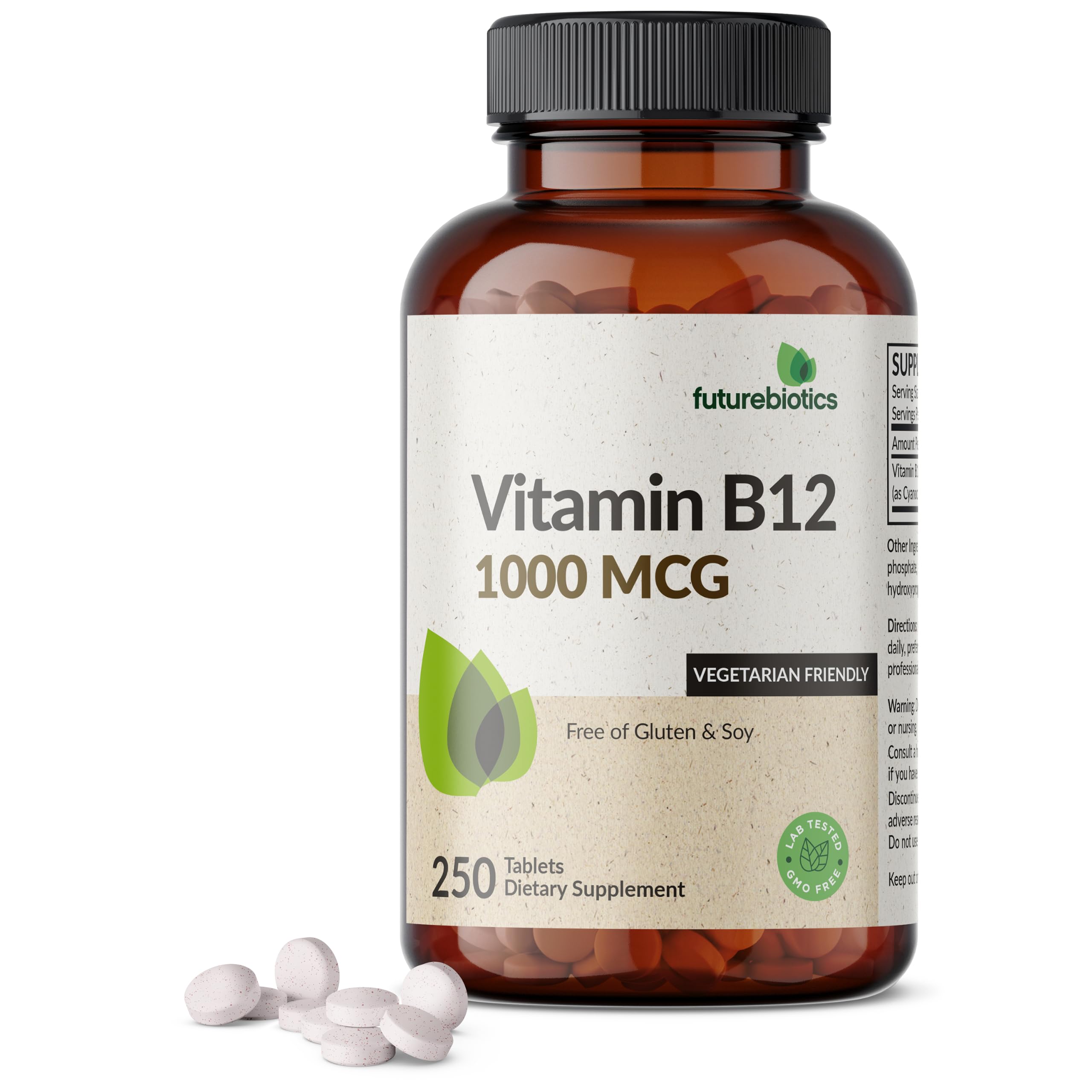 Futurebiotics Vitamin B12 1000mcg Vegetarian Friendly Non-GMO, 250 Tablets
