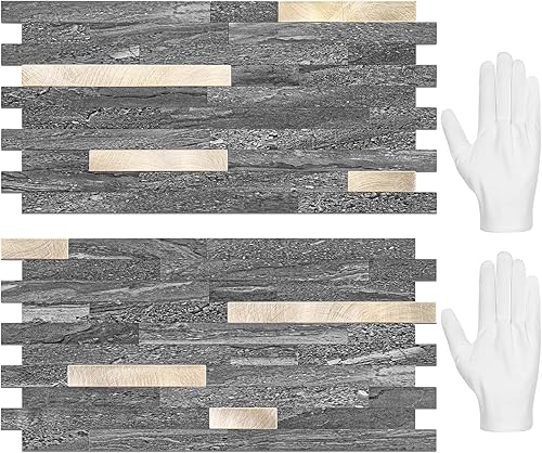 Vista 13 de STICKGOO 2 Hojas de Azulejos Adhesivos Despegables para Salpicadero, Azulejos Adhesivos para Salpicadero de Cocina y Baño, Aspecto de Madera Negro