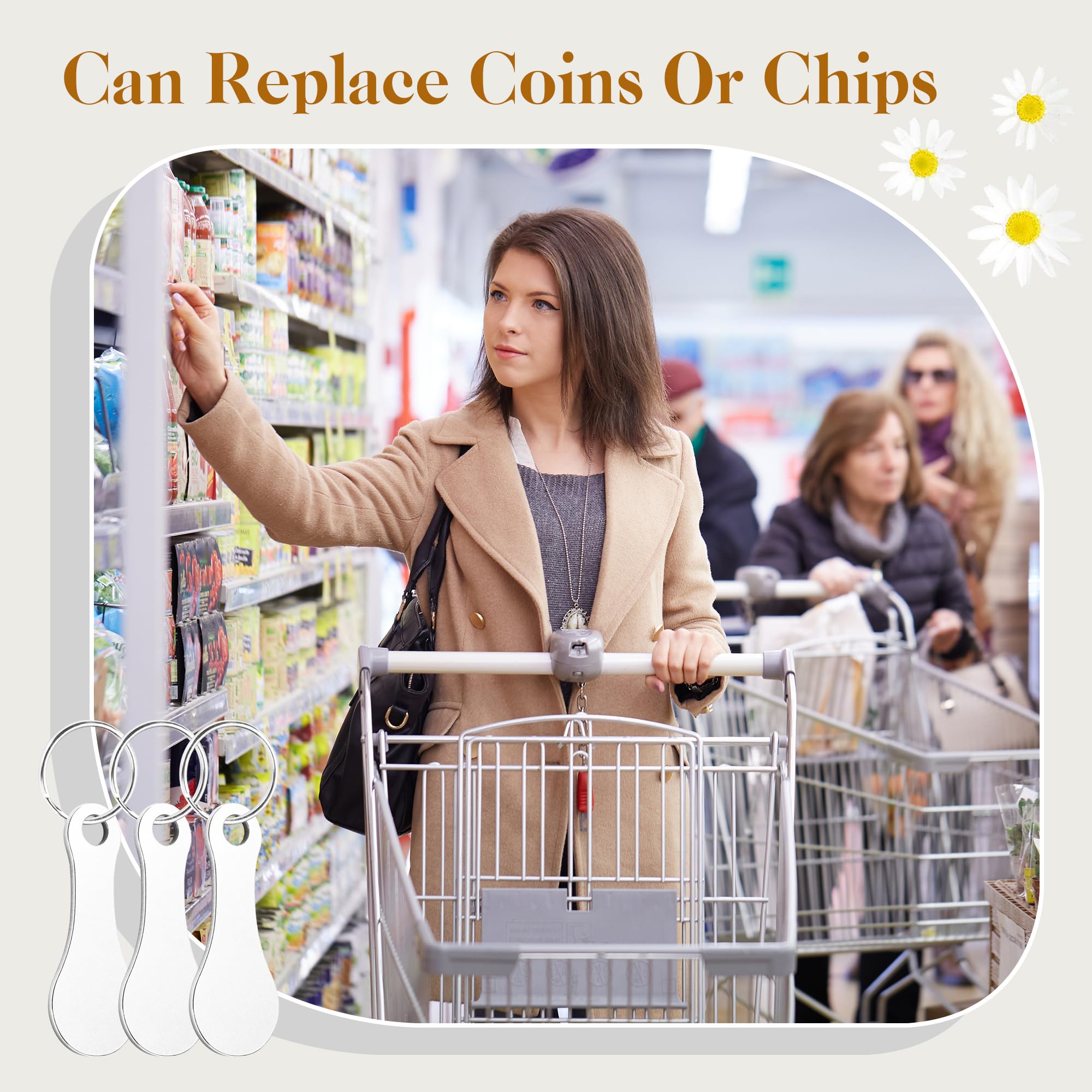 Chiavi Per Carrello Della Spesa - Gettoni In Acciaio, Con Portachiavi, 16 Pezzi - Foto 13