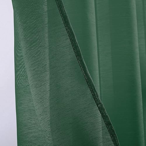 Miniatura 4 de DONREN 2 paneles de cortina de gasa semitransparentes texturizados para ventana de cocina, pequeñas ventanas cortas, cortinas suaves de lujo con