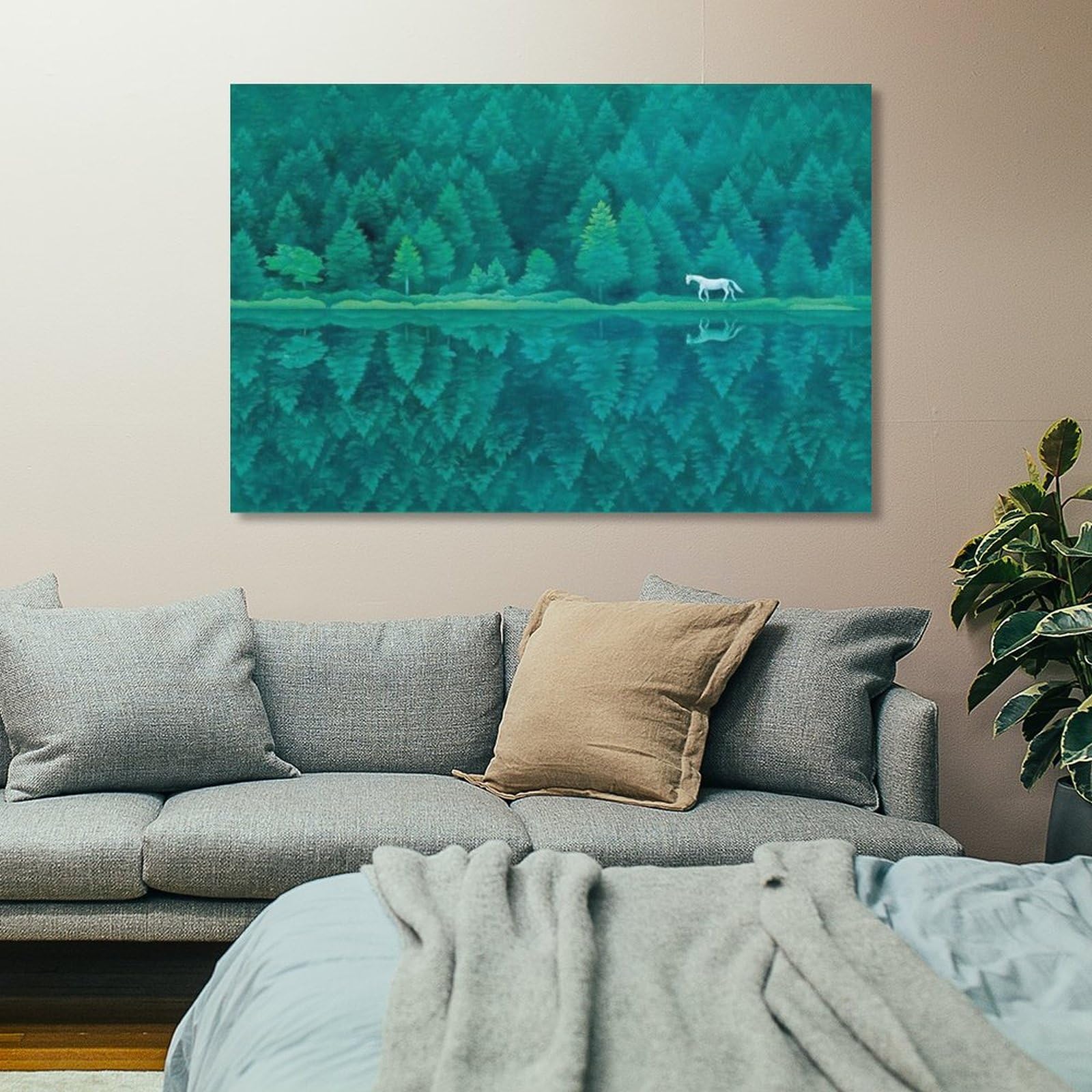 Amazon.co.jp: 東山魁夷緑響 風景画 浮世絵 偉大な画家名作の印刷 複製