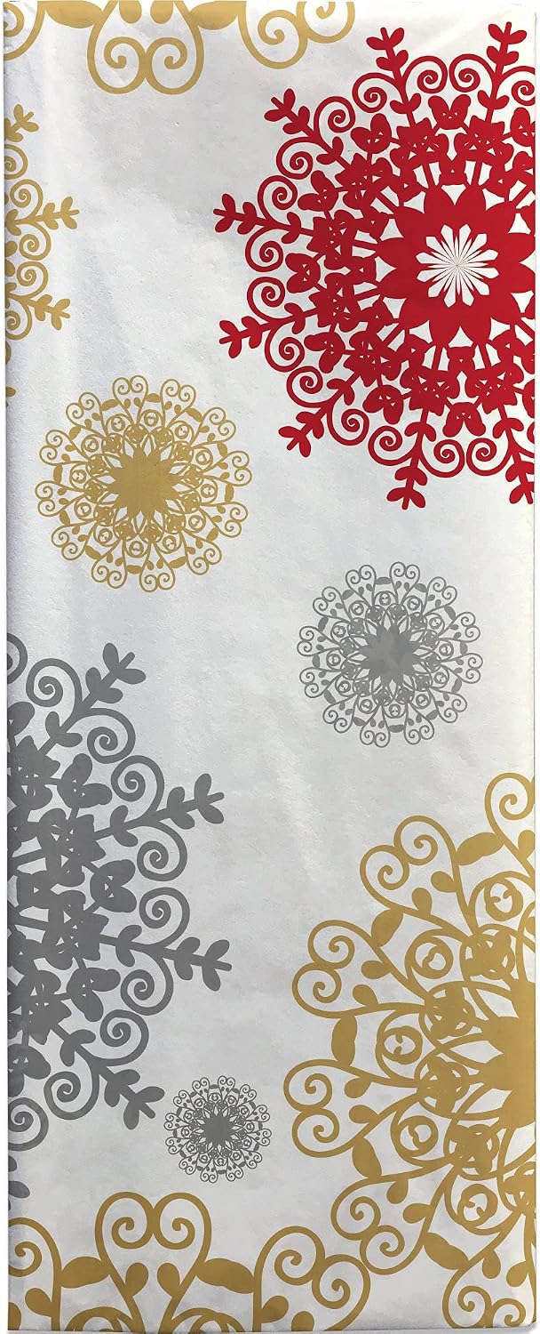 Jillson Roberts 6 Pack-Count Winter Classics Christmas Printed Tissue Paper Available in 7 Different Designs, Snowfall