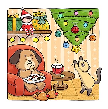 Silly Christmas: Cozy and Funny Coloring Book for Adults and Teens - Preview 1