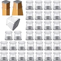 Vista 8 de 32 piezas de protectores de suelo para patas de silla rectangulares para madera dura - Almohadillas de silicona y fieltro para muebles, cubiertas