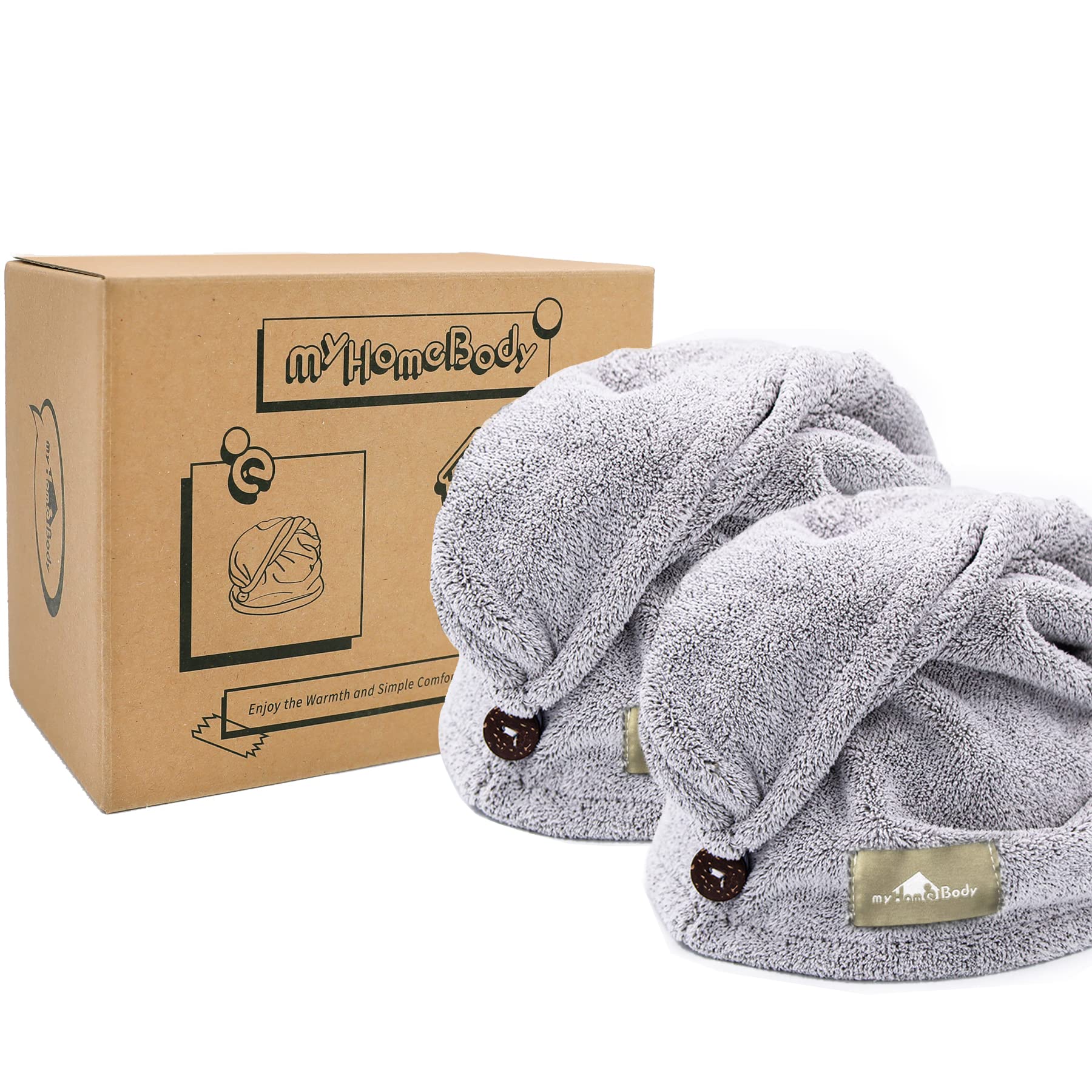 Asciugacapelli Turbante MyHomeBody - Bamb&ugrave; Anticrespo, Asciugatura Rapida