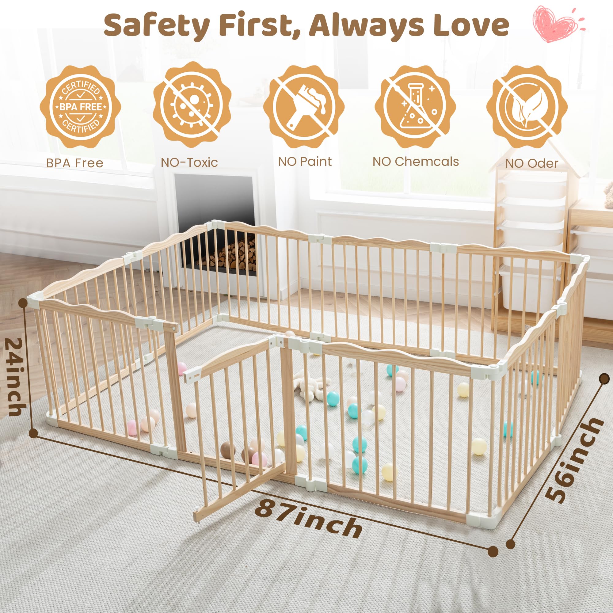 Amazon.co.jp: 赤ちゃんや幼児用の木製ベビーサークル&プレイヤード 