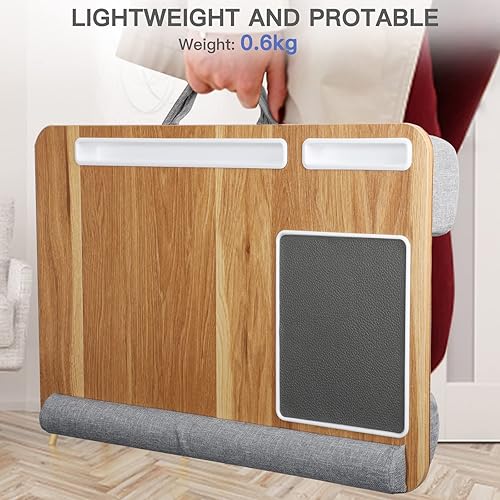 Miniatura 5 de Totnz Escritorio de regazo, escritorio para computadora portátil de oficina en casa, se adapta a portátiles de hasta 17 pulgadas con alfombrilla