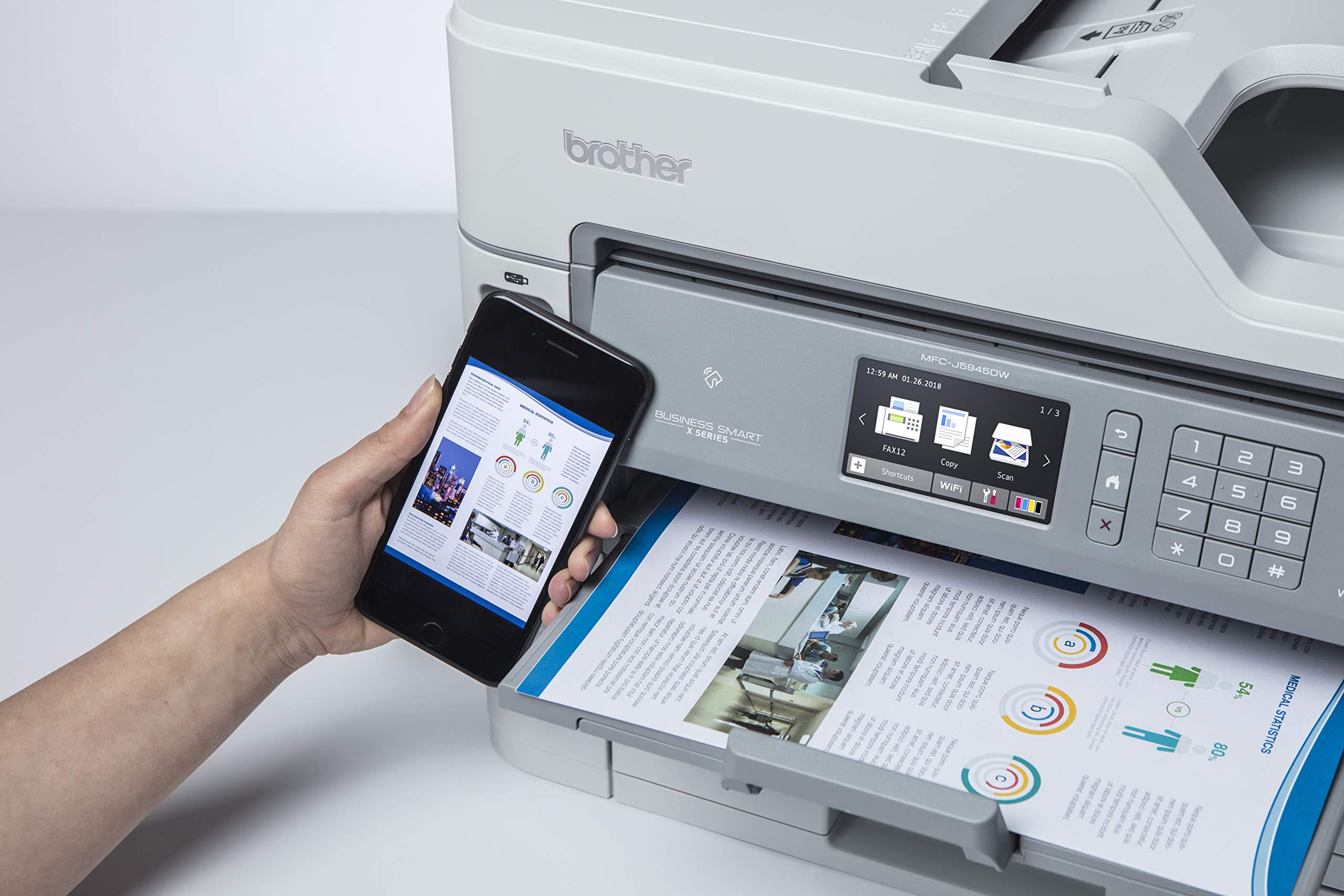 Brother MFC-J5945DW - Impresora multifunción de Tinta A4 (WiFi, fax, escáner, copiadora, dúplex automático) Color Gris (Reacondicionado)