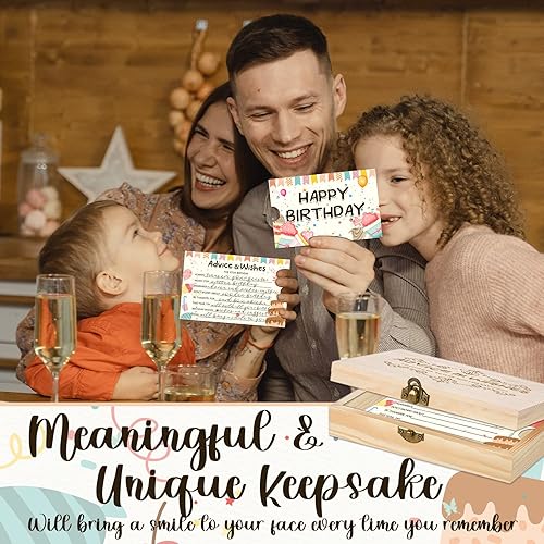 Miniatura 4 de 60 tarjetas de deseos de cumpleaños, caja de consejos para libros de invitados para fiestas, consejos y deseos para juegos, para 16, 18, 30, 40, 50,