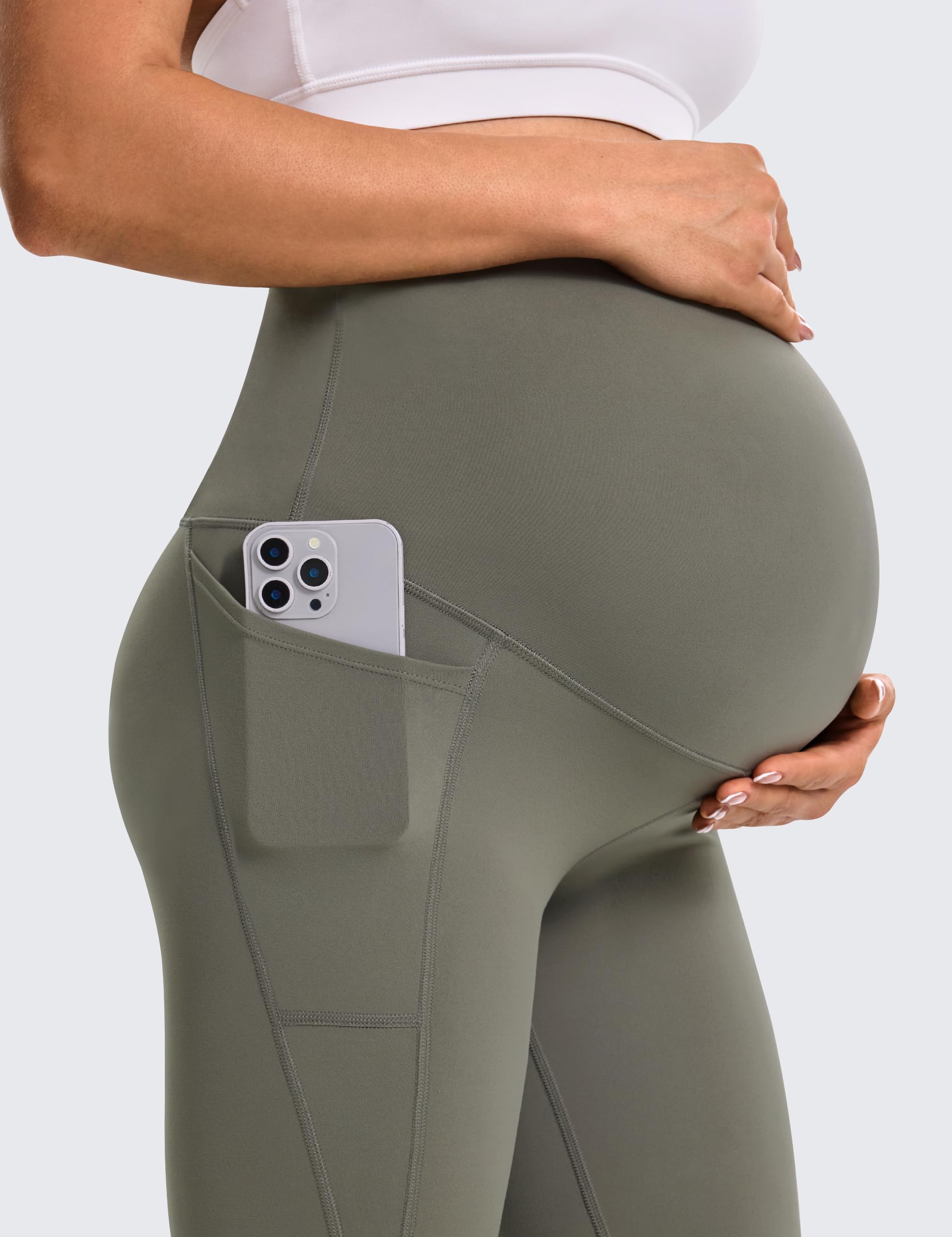BAYDI Clouduxi Umstandsleggings mit Taschen - 64cm High Waist Schwangerschaftsleggings Blickdicht Umstandshose