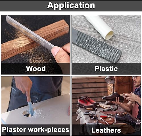 Miniatura 7 de KOOTANS 2 radios ajustables de 9 pulgadas y 10 pulgadas con base plana, 4 cuchillas de repuesto y lima de raspado de 4 vías, herramienta de