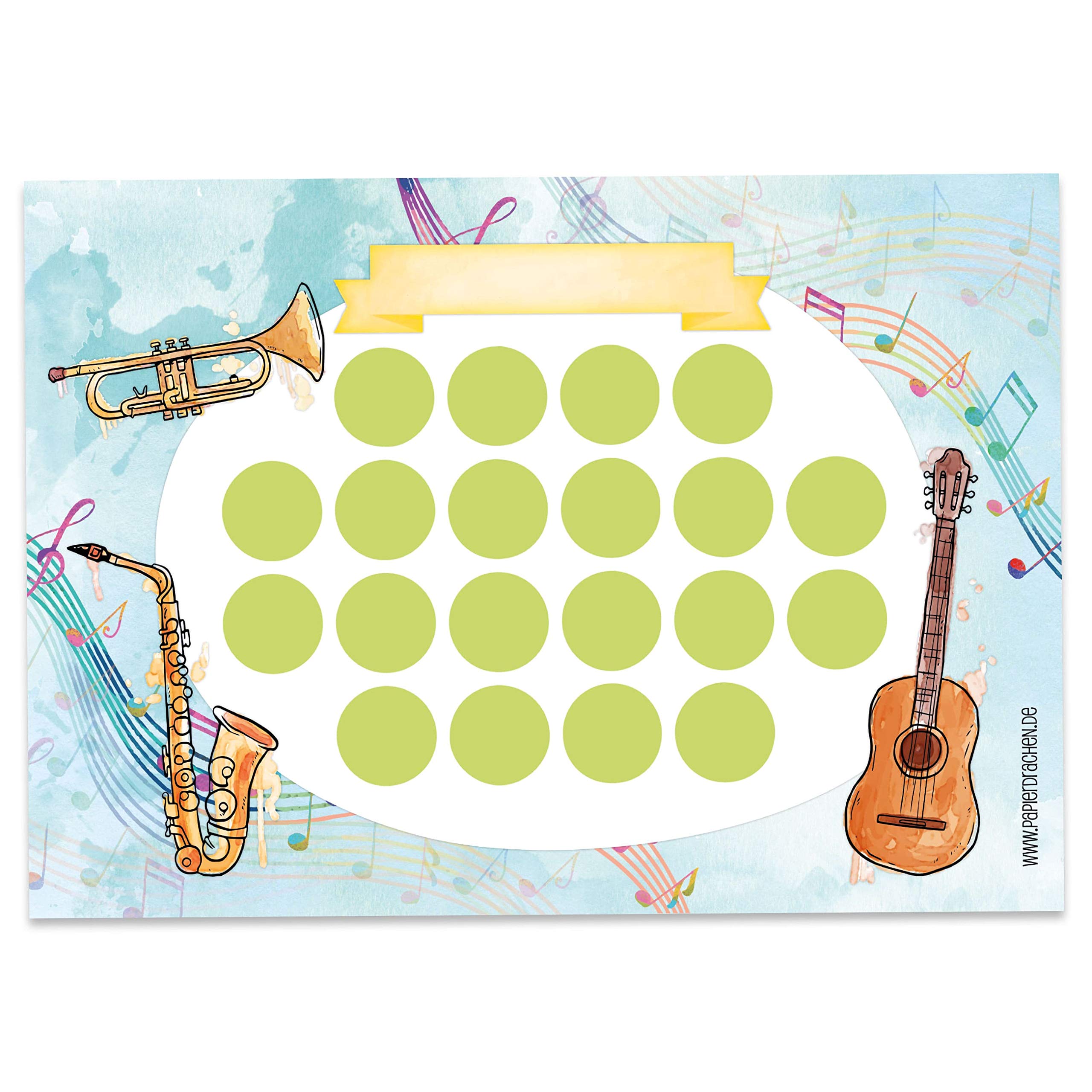 Reward chart set for children in a 10-sheet tear-off pad - Motivating concept as an educational aid - with great stickers for boys and girls - Design instruments set 12