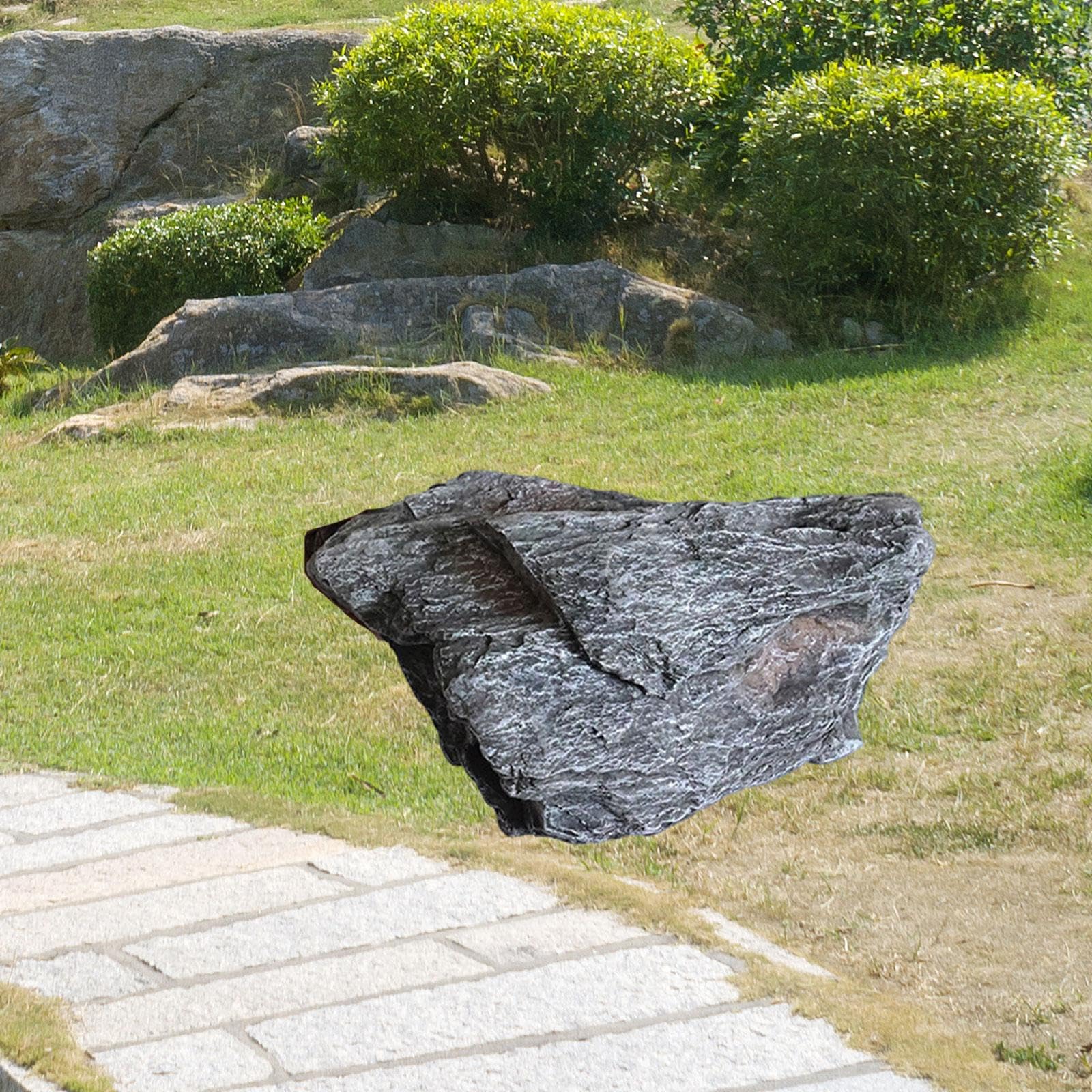 Artificial Decoración Acuario Terrario Accesorio Jardín Falso Piedra Realisticidad Resistente a Intemperie Adecuada para Paisajismo Y, 37x26x12cm