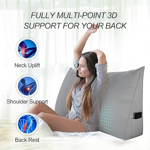 Miniatura 2 de Almohada de cuña para cabecero tamaño matrimonial XXL, almohada para respaldo de cama, cojín de respaldo para leer, ver la televisión, trabajar