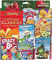Vista 2 de Regal Games Juegos de cartas para niños – Go Fish, Crazy 8's, Old Maid, Slap Jack, Monster Memory Match, Snowball Fight – Temática festiva