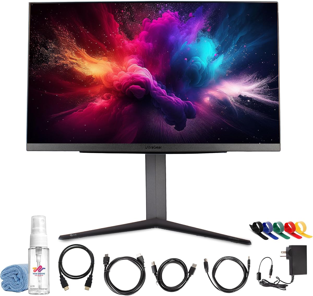 LG 27GR83Q-B Ultragear 27" QHD (2560×1440) Gaming Monitor | 240Hz IPS Display, 1ms Response, NVIDIA G-SYNC Compatible, AMD FreeSync, HDMI & DisplayPort + HDMI Cable + Screen Cleaning Kit + More