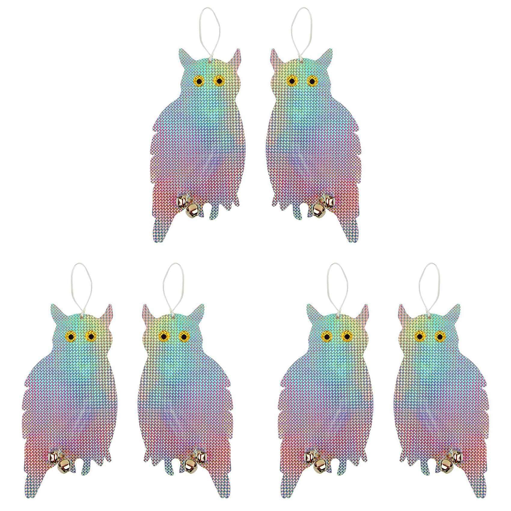Hndhbfgrt 6PCS Owl Bird Repellent Bird Deterrent Hanging Device Effectively Keep Birds Away Scare Away Birds Garden Supplies