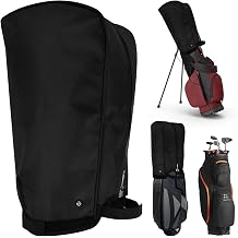 Portable Golf Bag Rain Cover, Foldable 1680D Oxford Cloth Waterproof Golf Bag Protector Hood for Men Women Golfer Beginner for Stand Bags & Carry Cart