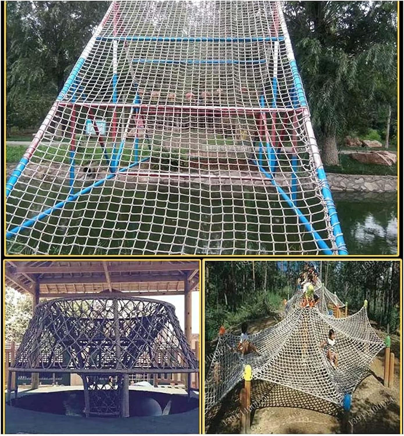 Siatka do wspinaczki, siatka na zewnątrz, wiszące ogrodzenie mostu zestawu wyposażenia domku drzewie(2 * 5m(6.6 * 15.15ft))