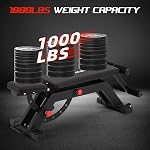 Weight Bench, Heavy Duty FID Adjustable Exercise Bench with Leg Extension, 1000 lbs Capacity, 12 Positions, Steel Frame with Wheels, for Home Gym Workout Training&Weight Bench with Leg Extension