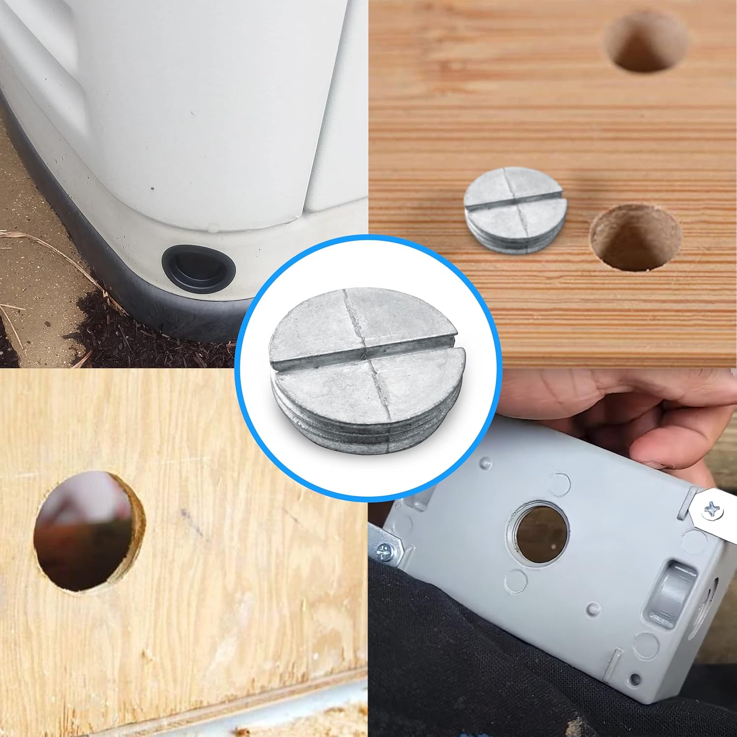 OhLectric Durable Hole Plugs - 3/4 Inch Threaded Round Plugs - Covers Unused Holes - Protect Threaded Pipes - Robust Decorative Plugs - Creates Finished Appearance - Grey - Pack of 10 - OL-42407