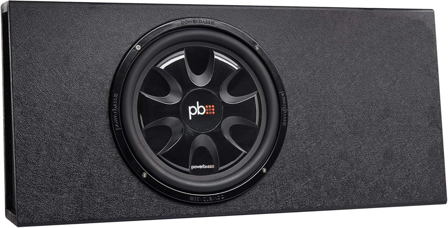 PowerBass Party Pack - Single 12" Subwoofer in Truck Enclosure with ASA3-300.2 Amplifier and Wiring Kit