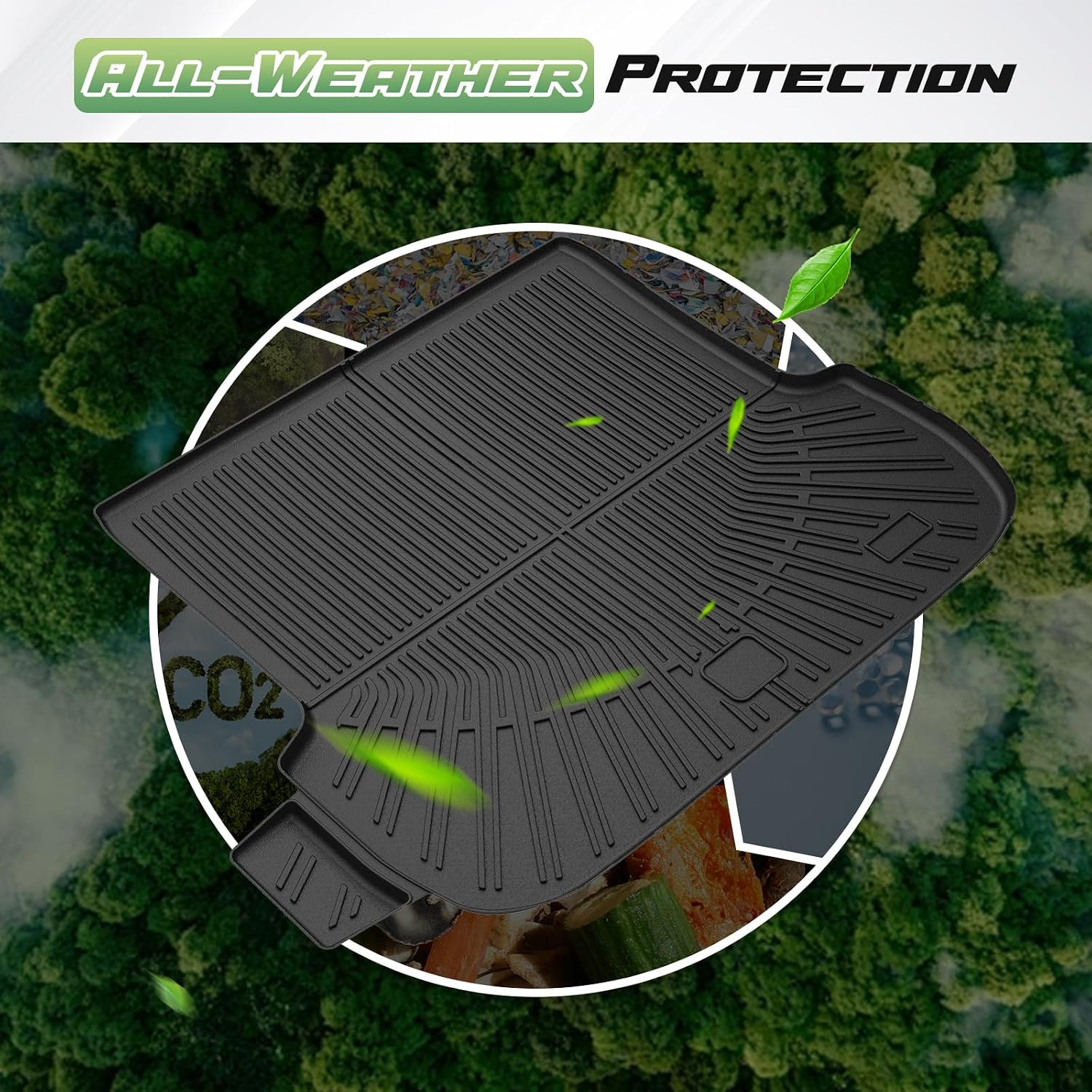Outback Floor Mats - Car Mats for Subaru Outback 2020-2025, All Weather Full Set Cargo Liner with Backrest Mat for Outback Accessories, Heavy Duty Waterproof, Black