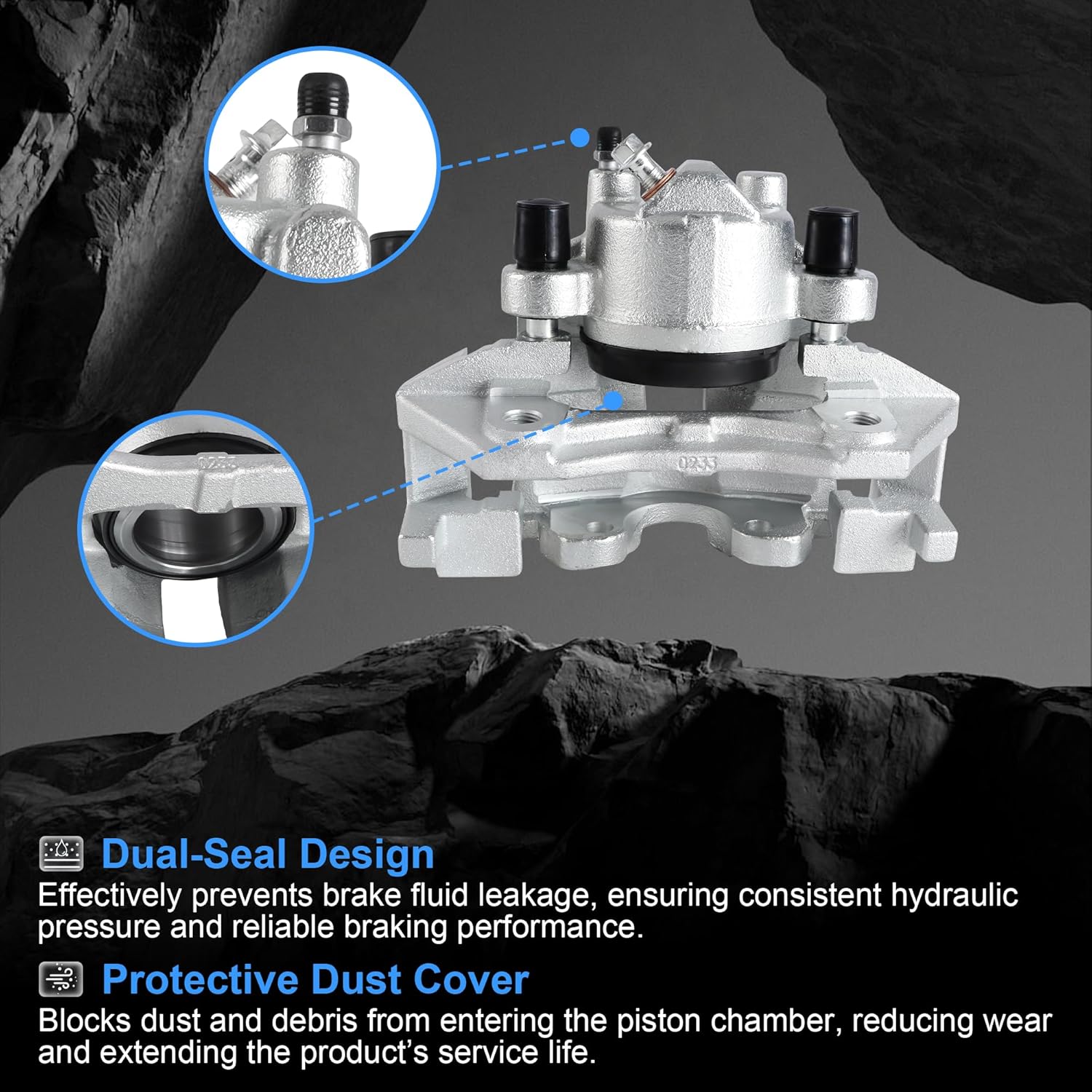 Front Brake Caliper Assembly with Brackets–Compatible with 2011–2012 Ford Escape, 2011 Mazda Tribute, Mercury Mariner–2.5L/3.0L – Driver & Passenger Side – 2-PC Set 18-B5294 18-B5295 AL8Z2B121A