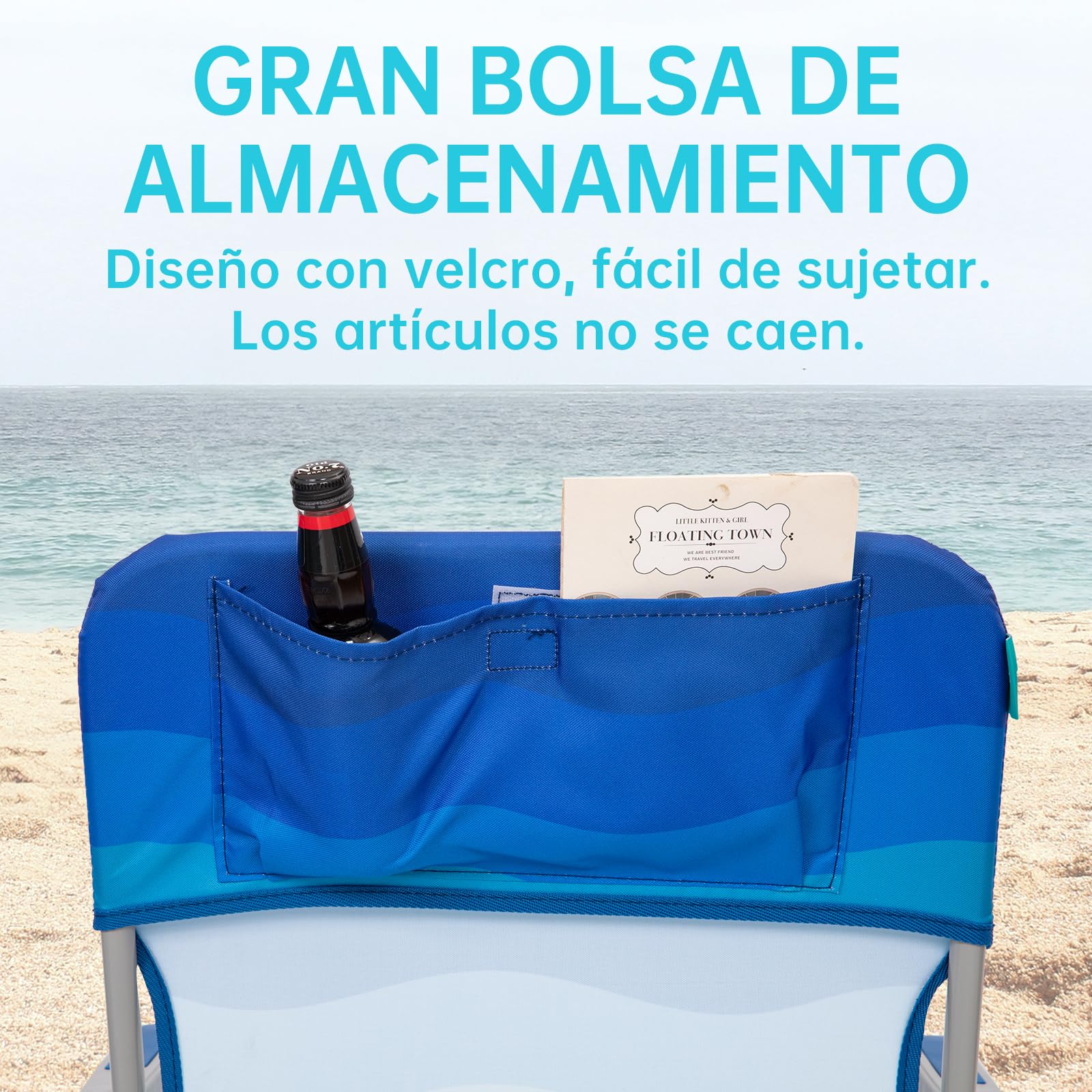 #WEJOY Silla de Playa Plegable con Reposabrazos Sillas de Acampada Camping con Respaldo Alto Silla Camping Portátil, Carga Máxima 136 kg, Silla para Exterior Jardín Playa 1/2 Piezas
