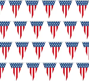 USA Flag Pennant Banner - 100 Feet Long American String Flags - 18 Inch Triangle Flag Decorations for 4th of July and Patriotic Events