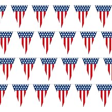 USA Flag Pennant Banner | 100 FT. Long American String Flags | 18 Inch Tall Triangle Flag Decorations USA Party | Stars and Stripes Bunting Garland | 4th of July Patriotic Decoration | BASHOUT