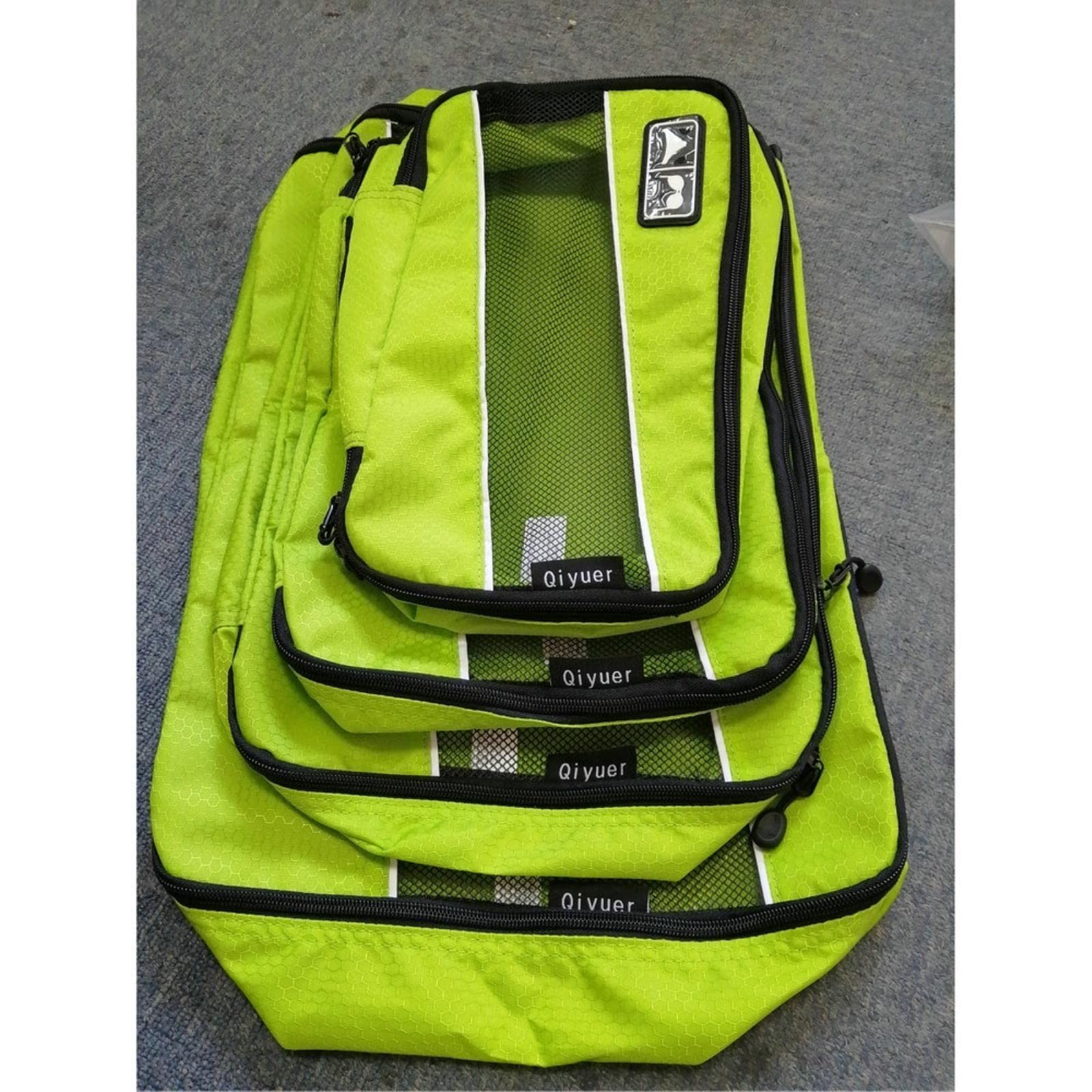 4-częściowy zestaw Organizer do walizki Kostka do pakowania podróżnego Nylon Oddychający Mężczyźni Kobiety Organizator bagażu Zestaw kostek-4 sztuki Róża (4 sztuki Róża L, M)