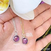 Vista 66 de Round Pendant Necklace, Natural Gemstones, Labradorite, Rainbow Moonstone, Crystal, Rose Quartz, Amethyst, Citrine, Sterling Silver, Handmade