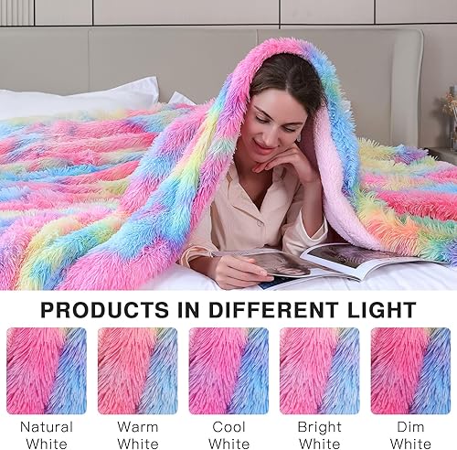 Miniatura 3 de KANKAEU Manta Sherpa tamaño individual, manta cálida y gruesa de 530 GSM, manta de piel sintética mullida, reversible, esponjosa, acogedora manta de