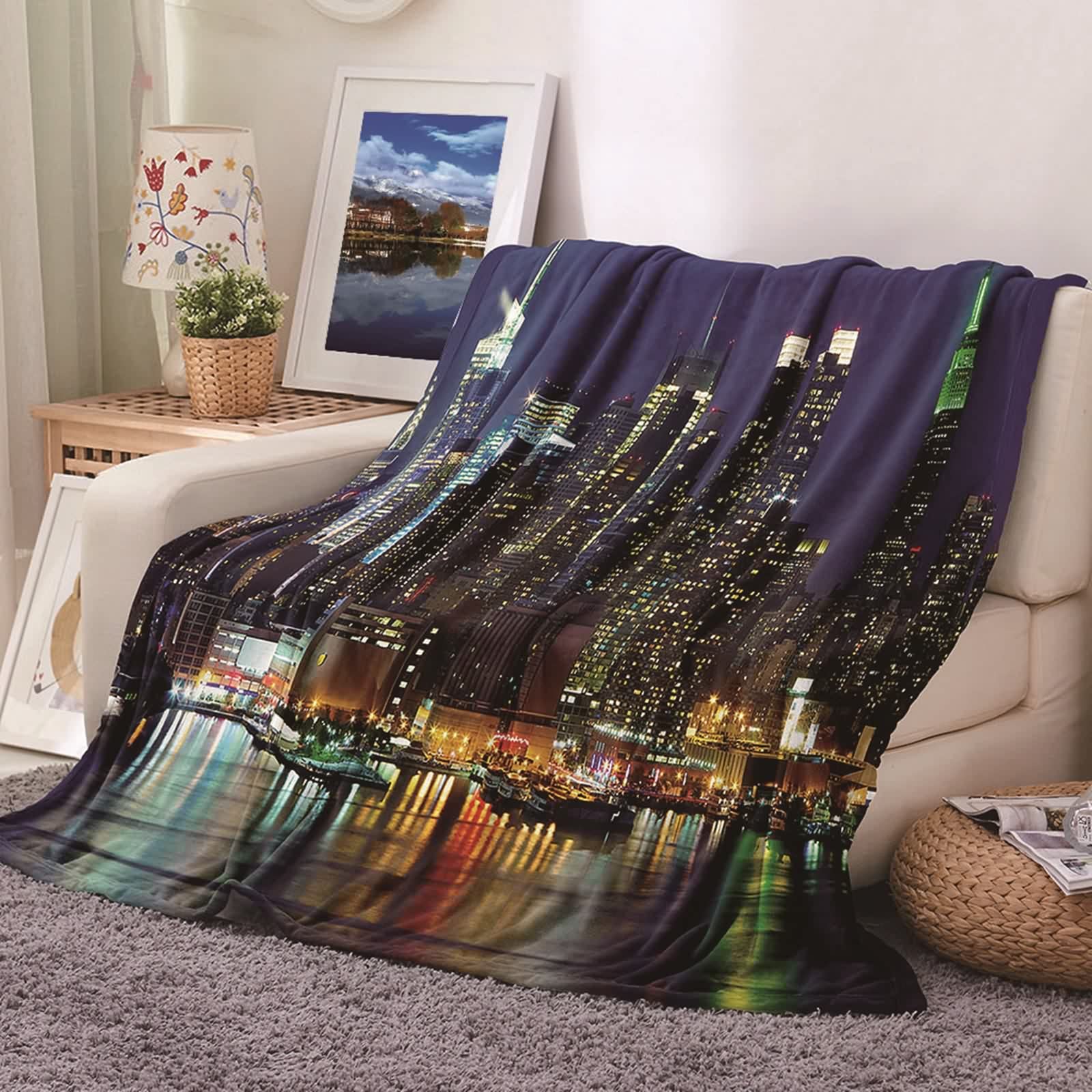 Couverture flannel douce 80x120cm plaid canapé lit imprimé coloré