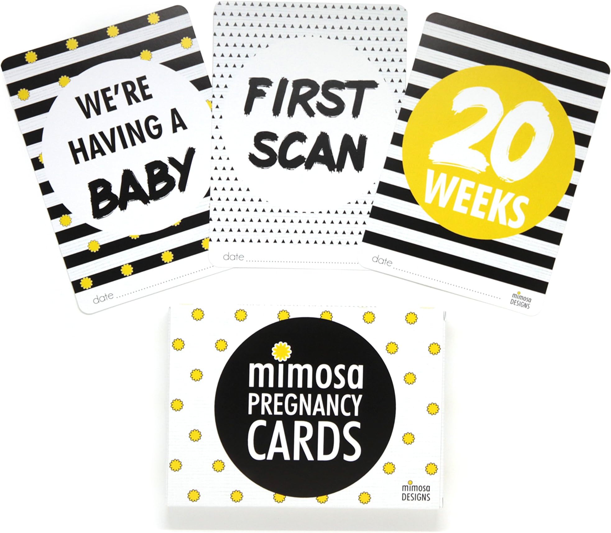 Mimosa Pregnancy Cards - Set of 32 Milestone Cards to capture the special moments during pregnancy