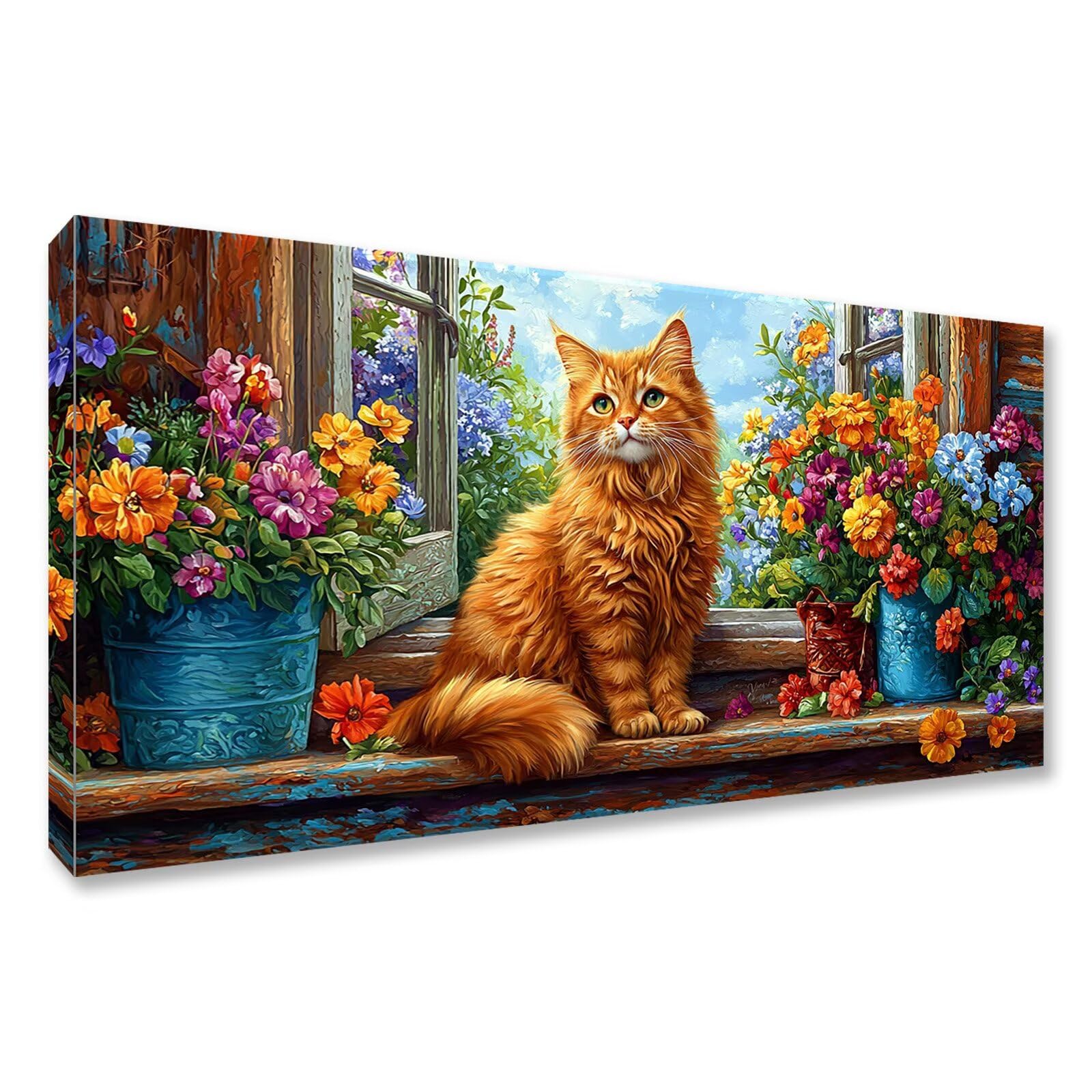 Diamond Painting Erwachsene Tier 100x50 cm, 5D Katze Diamond Art Set Q0-168