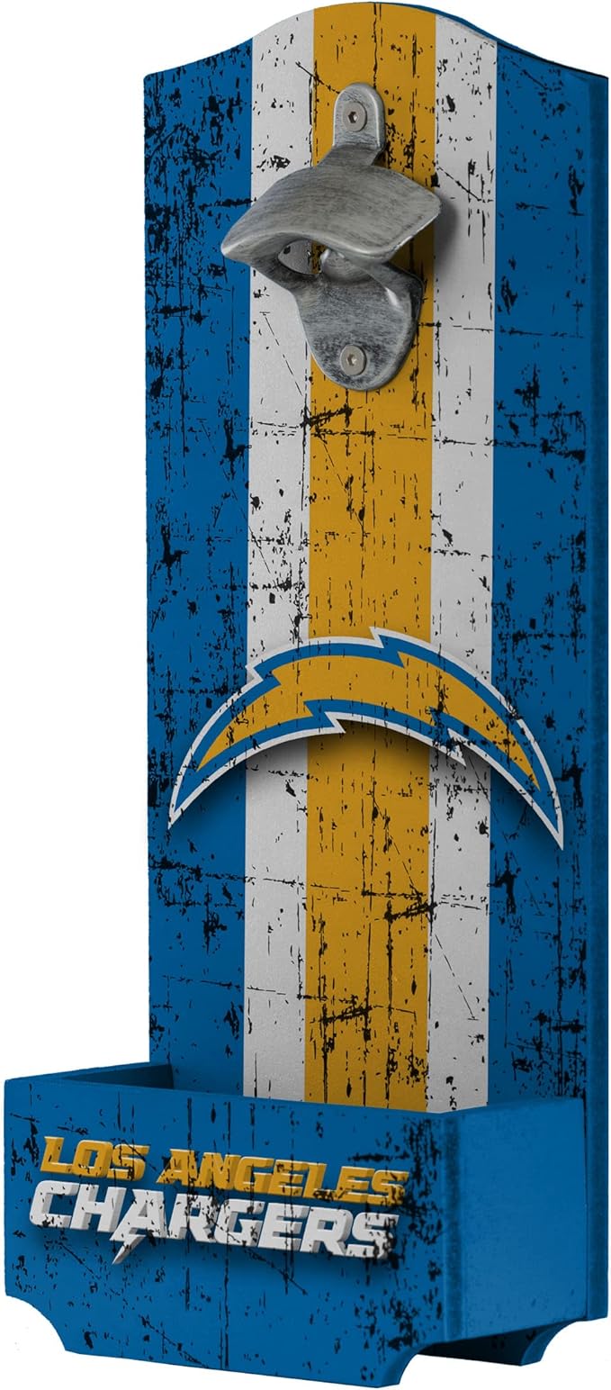 FOCO NFL Team Logo Wooden Bottle Cap Opener Sign