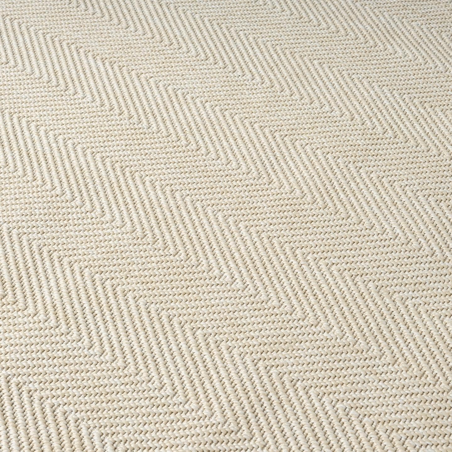 LUXE WEAVERS Modern Zig Zag Textured Cream 6x9 Area Rug, Neutral Carpet
